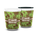 Green & Brown Toile Ceramic Shot Glass - 1.5 oz (Personalized)