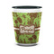 Green & Brown Toile Shot Glass - Two Tone - FRONT