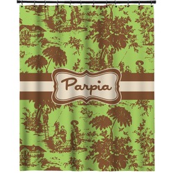 Green & Brown Toile Extra Long Shower Curtain - 70"x84" (Personalized)