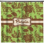 Green & Brown Toile Shower Curtain - 71" x 74" (Personalized)