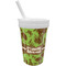 Green & Brown Toile Sippy Cup with Straw (Personalized)