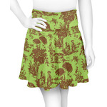 Green & Brown Toile Skater Skirt - Large