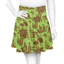 Green & Brown Toile Skater Skirt - Large (Personalized)