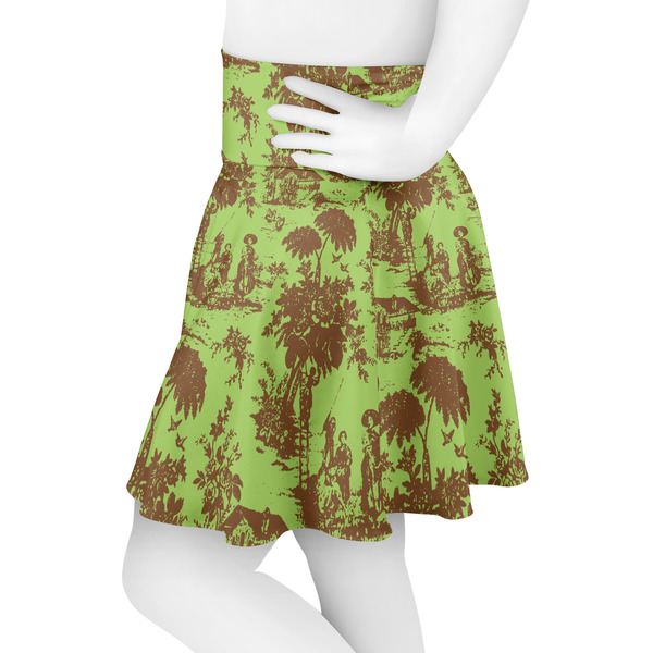 Green & Brown Toile Skater Skirt - Side