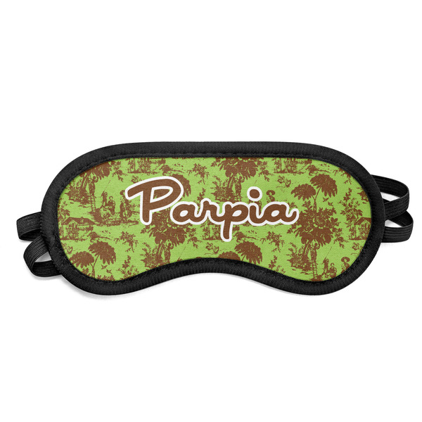 Custom Green & Brown Toile Sleeping Eye Mask (Personalized)