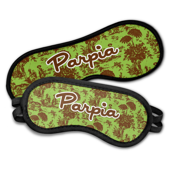 Green & Brown Toile Sleeping Eye Masks - PARENT