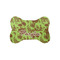 Green & Brown Toile Bone Shaped Dog Food Mat (Small) (Personalized)