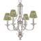 Green & Brown Toile Small Chandelier Shade - LIFESTYLE (on chandelier)