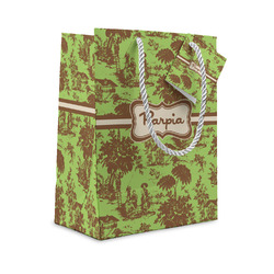Green & Brown Toile Small Gift Bag (Personalized)