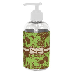 Green & Brown Toile Plastic Soap / Lotion Dispenser (8 oz - Small - White) (Personalized)