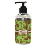 Green & Brown Toile Plastic Soap / Lotion Dispenser (8 oz - Small - Black) (Personalized)