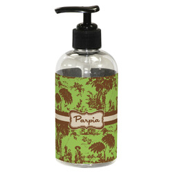 Green & Brown Toile Plastic Soap / Lotion Dispenser (8 oz - Small - Black) (Personalized)