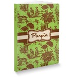 Green & Brown Toile Softbound Notebook - 7.25" x 10" (Personalized)