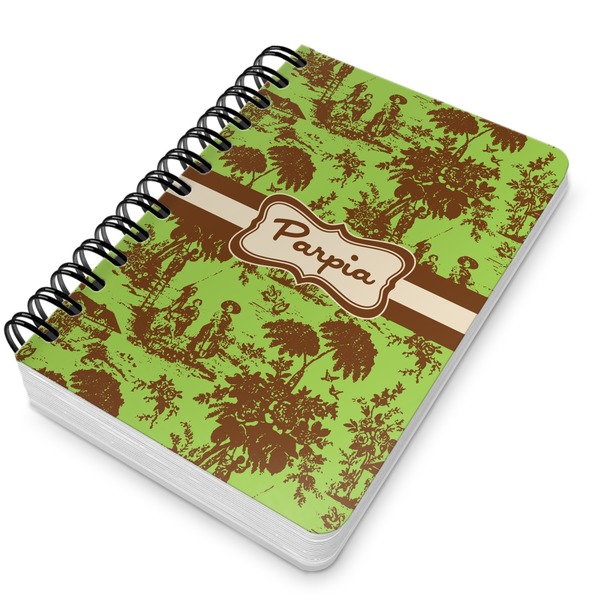 Green & Brown Toile Spiral Journal 5 x 7 - Main