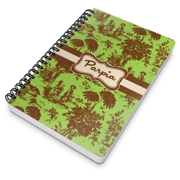 Green & Brown Toile Spiral Journal 7 x 10 - Main