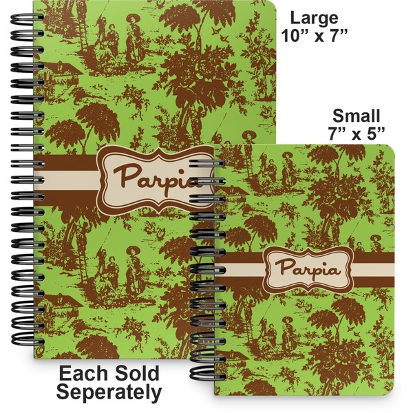 Green & Brown Toile Spiral Journal - Comparison