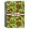 Green & Brown Toile Spiral Journal Large - Front View