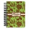 Green & Brown Toile Spiral Journal Small - Front View