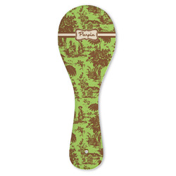Green & Brown Toile Ceramic Spoon Rest (Personalized)