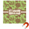 Green & Brown Toile Square Car Magnet