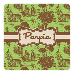 Green & Brown Toile Square Decal (Personalized)
