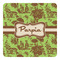 Green & Brown Toile Square Decal