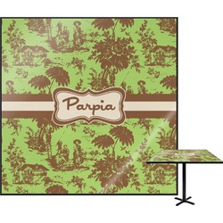 Green & Brown Toile Square Table Top - 24" (Personalized)