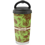 Green & Brown Toile Stainless Steel Coffee Tumbler (Personalized)