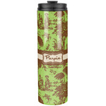 Green & Brown Toile Stainless Steel Skinny Tumbler - 20 oz (Personalized)