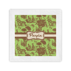 Green & Brown Toile Cocktail Napkins (Personalized)