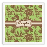 Green & Brown Toile Paper Dinner Napkins (Personalized)