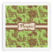 Green & Brown Toile Paper Dinner Napkin - Front View