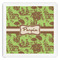 Green & Brown Toile Paper Dinner Napkins (Personalized)