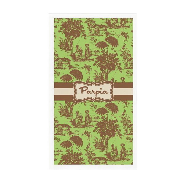 Custom Green & Brown Toile Guest Towels - Full Color - Standard (Personalized)