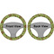 Green & Brown Toile Steering Wheel Cover- Front and Back