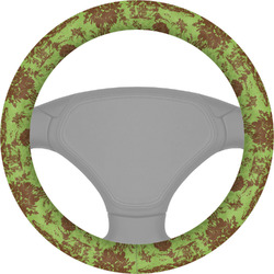 Green & Brown Toile Steering Wheel Cover