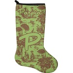 Green & Brown Toile Holiday Stocking - Neoprene (Personalized)