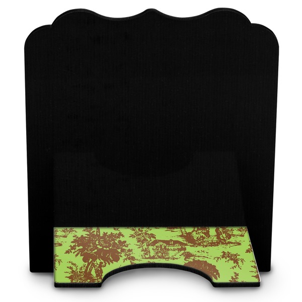 Green & Brown Toile Stylized Tablet Stand - Back