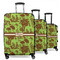 Green & Brown Toile 3 Piece Luggage Set - 20" Carry On, 24" Medium Checked, 28" Large Checked (Personalized)