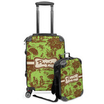 Green & Brown Toile Kids 2-Piece Luggage Set - Suitcase & Backpack (Personalized)