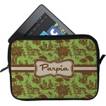 Green & Brown Toile Tablet Case / Sleeve - Small (Personalized)
