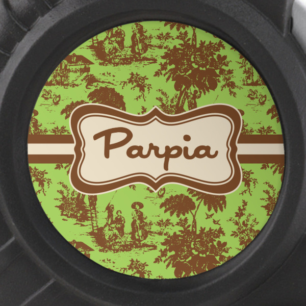 Green & Brown Toile Tape Measure - 25ft - detail