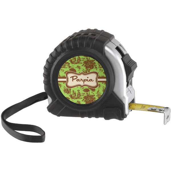 Custom Green & Brown Toile Tape Measure (Personalized)
