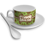 Green & Brown Toile Tea Cup (Personalized)