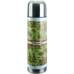 Green & Brown Toile Stainless Steel Thermos (Personalized)