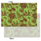 Green & Brown Toile Tissue Paper - Heavyweight - Small - Front & Back