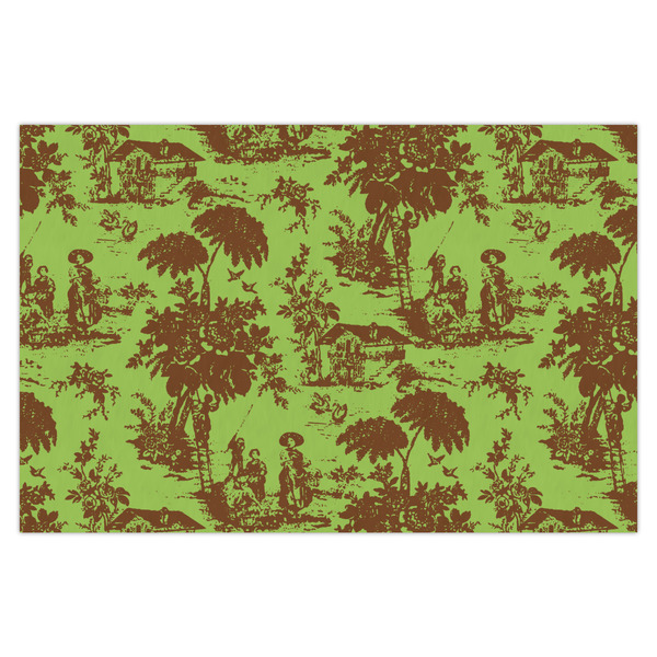 Custom Green & Brown Toile Tissue Paper Sheets - X-Large - Heavyweight