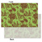 Green & Brown Toile Tissue Paper - Lightweight - Small - Front & Back