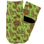 Green & Brown Toile Toddler Ankle Socks
