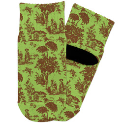 Green & Brown Toile Toddler Ankle Socks